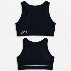 Lunya Seamless Racerback Crop Top | Black | Lounge Sleepwear Sz S